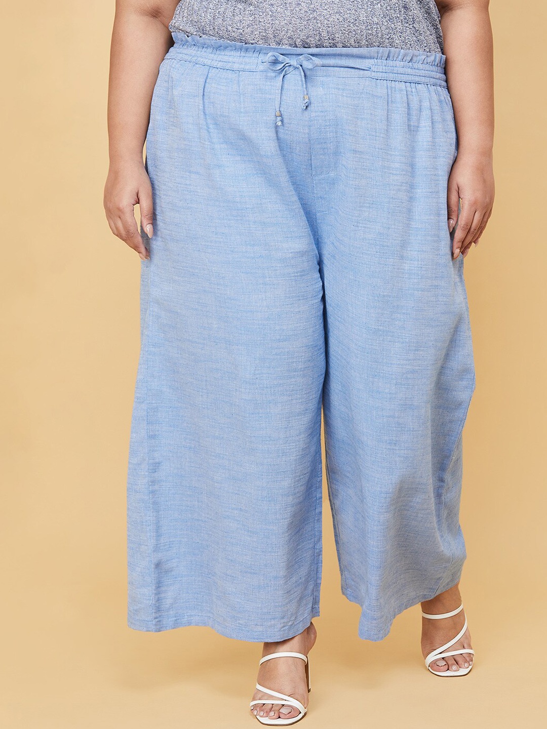 

max Women Plus Size Blue Trousers