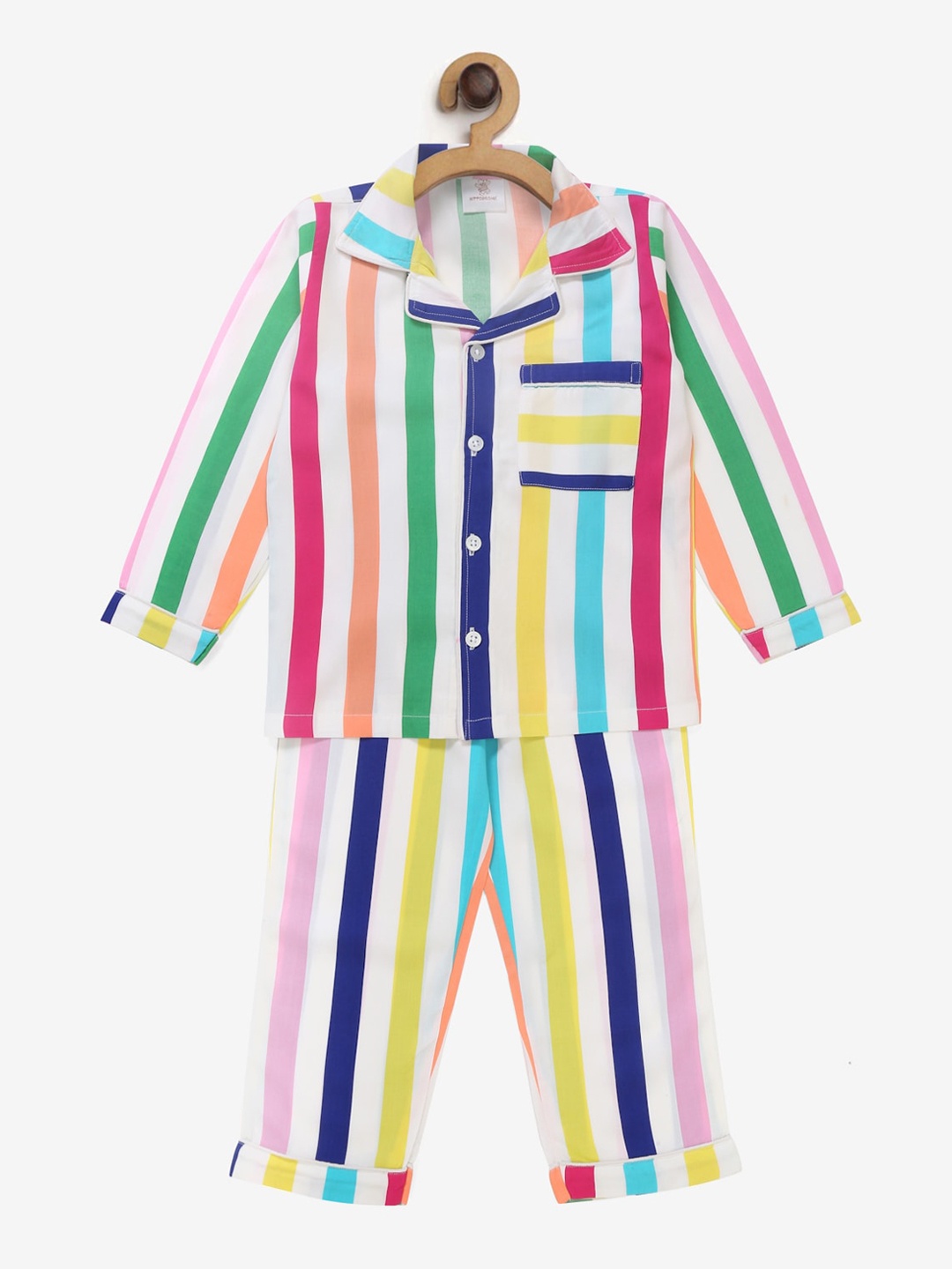 Hippodrome Girls Assorted Striped Night suit