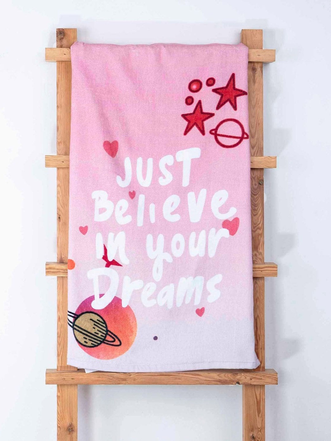 

haus & kinder Kids Pink & Red Printed Pure Cotton 380 GSM Bath Towel