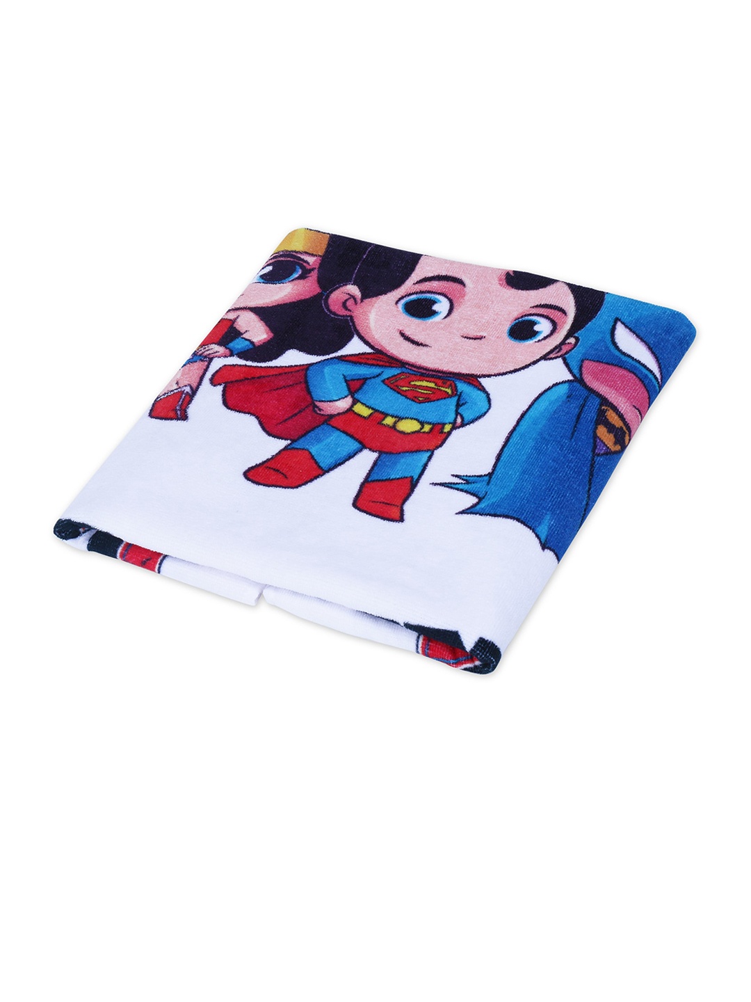 

haus & kinder Kids White & Blue Superfriends Printed Cotton Bath Towels