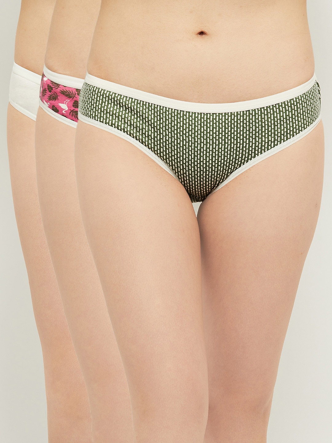 

max Women Pack of 3 Fuchsia & White Printed Briefs