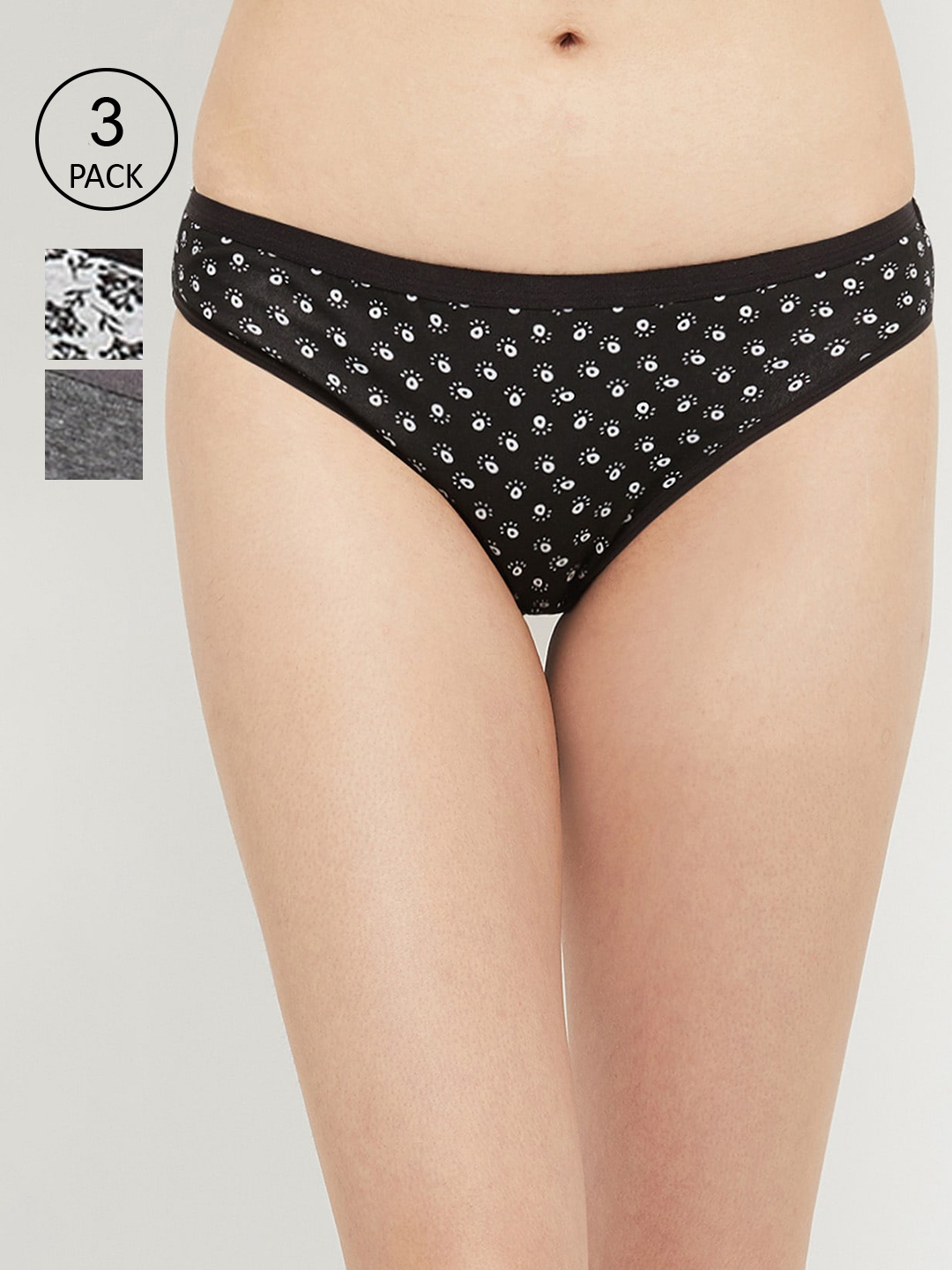 

max Women Pack Of 3 Basic Cotton Briefs, Black