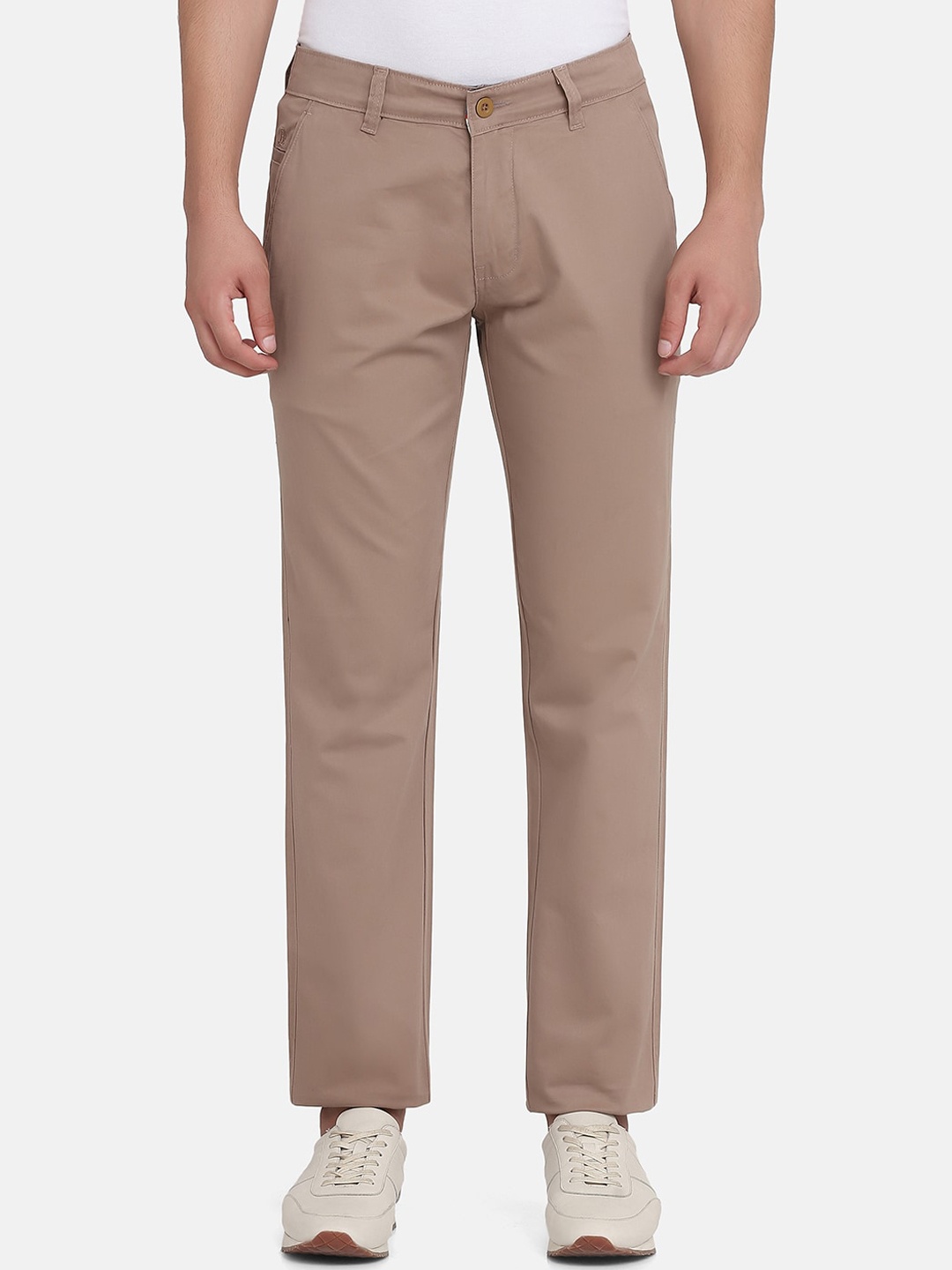 

TAHVO Men Camel Brown Comfort Chinos Trousers