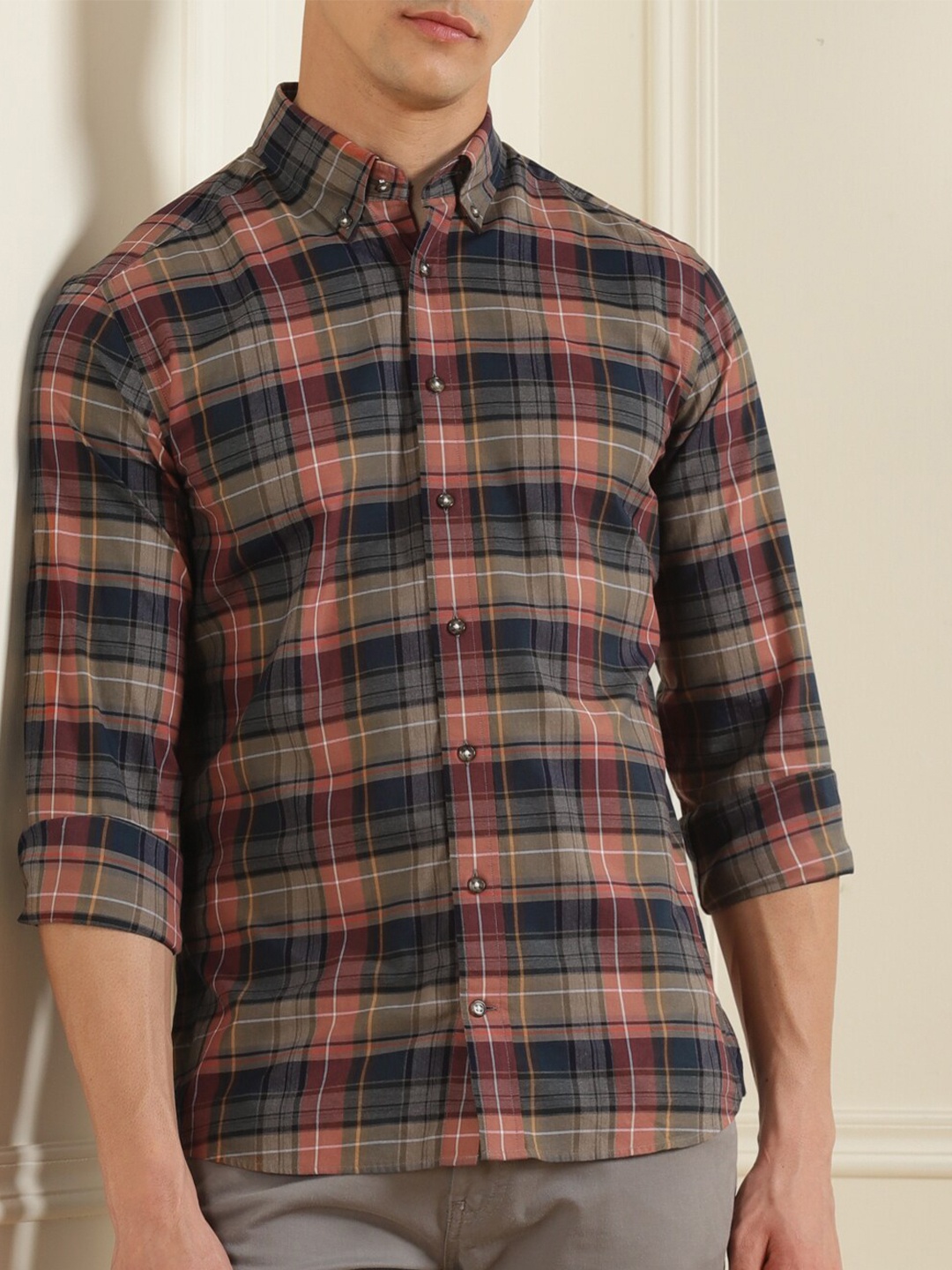 

HACKETT LONDON Men Multicoloured Classic Checked Casual Shirt, Multi