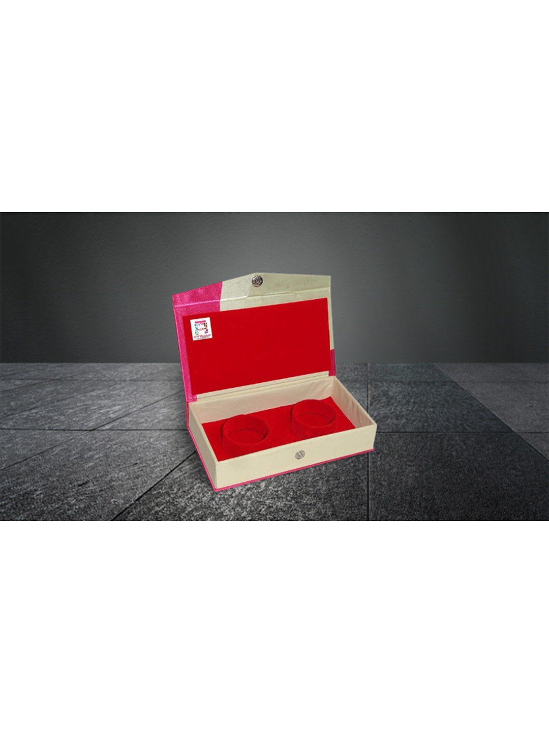 

atorakushon Set of 5 Pink & White Solid Bangle Organizer Jewellery Storage Box