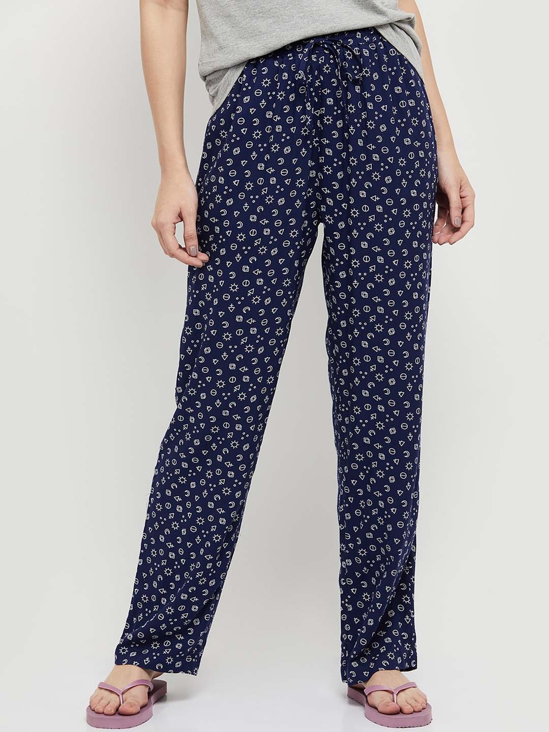 

max Women Blue Printed Lounge Pants