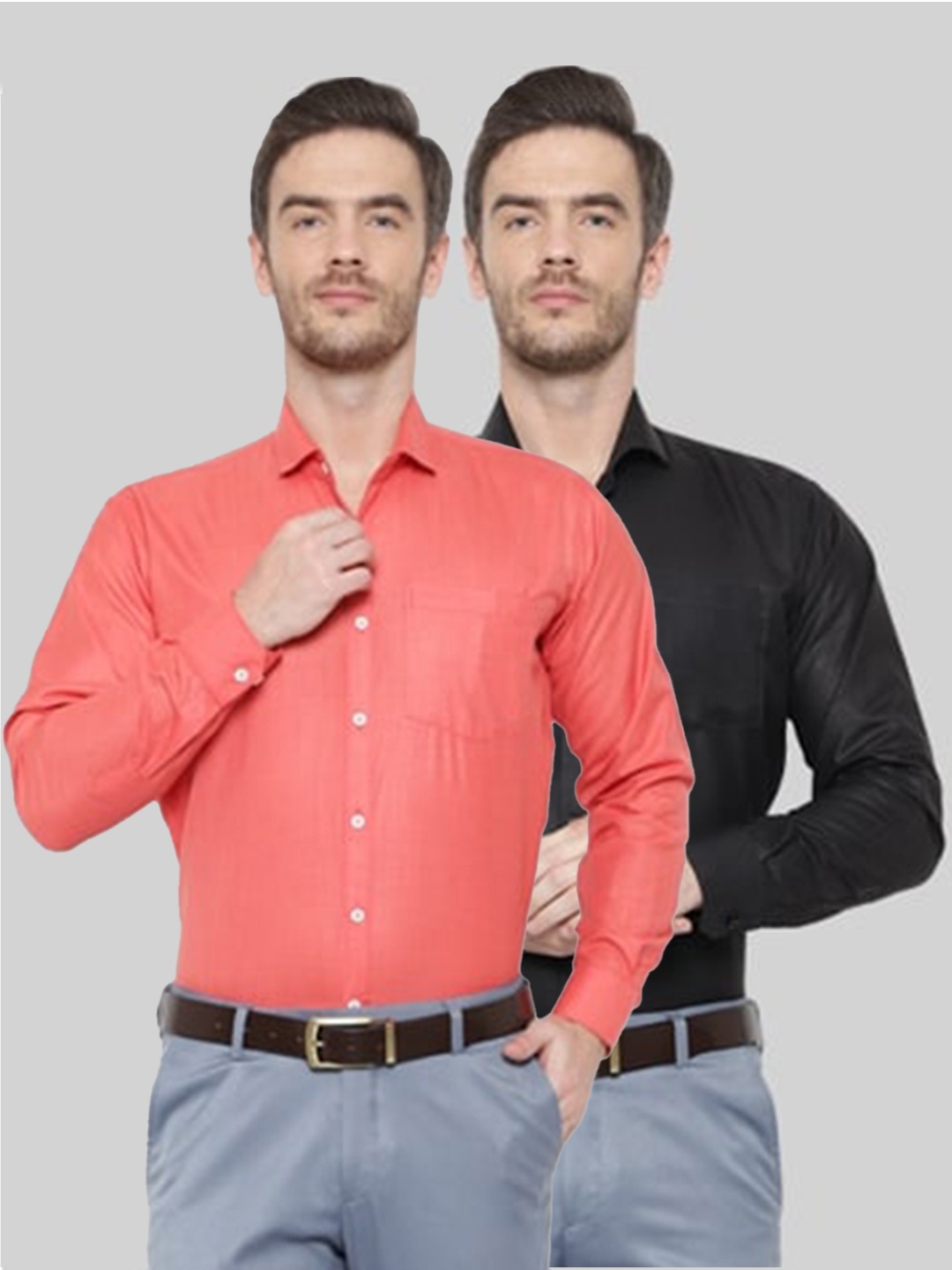 

Srey trends Men Orange Comfort Slim Fit Formal Shirt