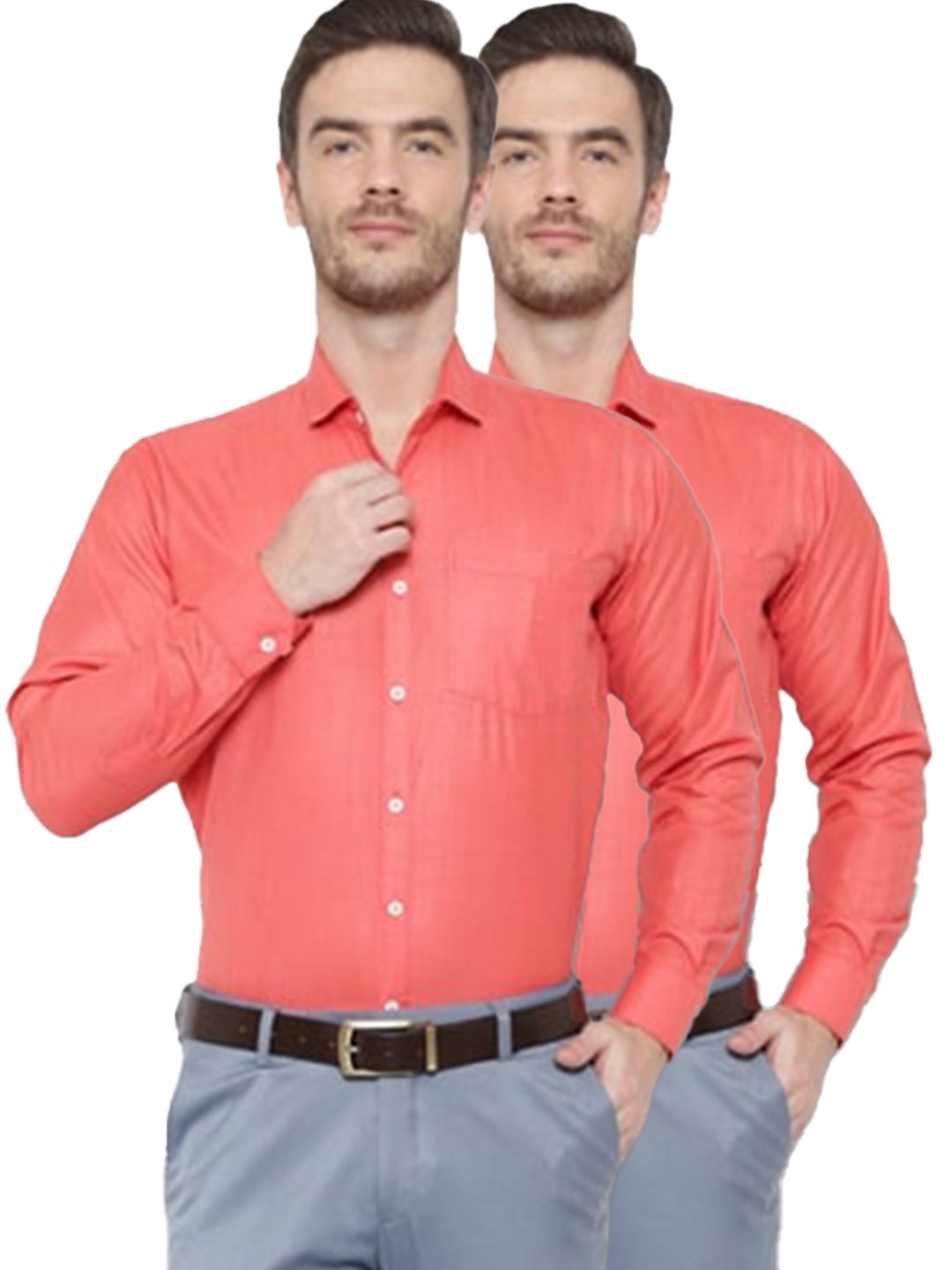 

Srey trends Men Orange Comfort Slim Fit Formal Shirt