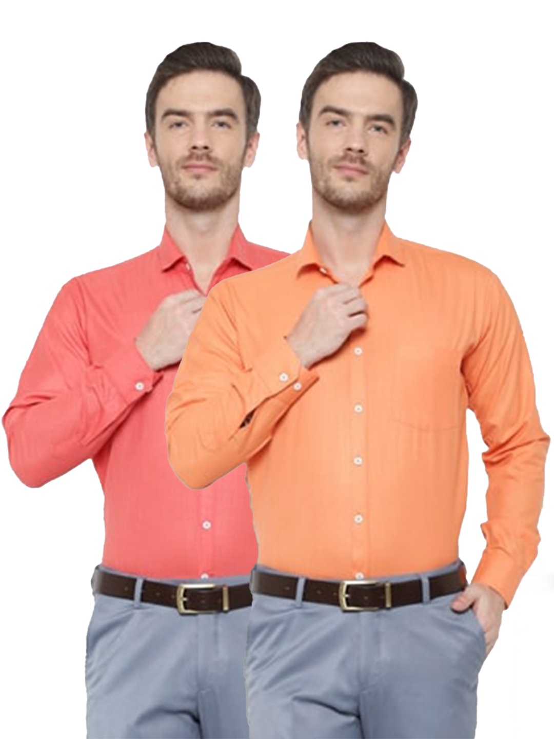 

Srey trends Men Orange Comfort Slim Fit Formal Shirt