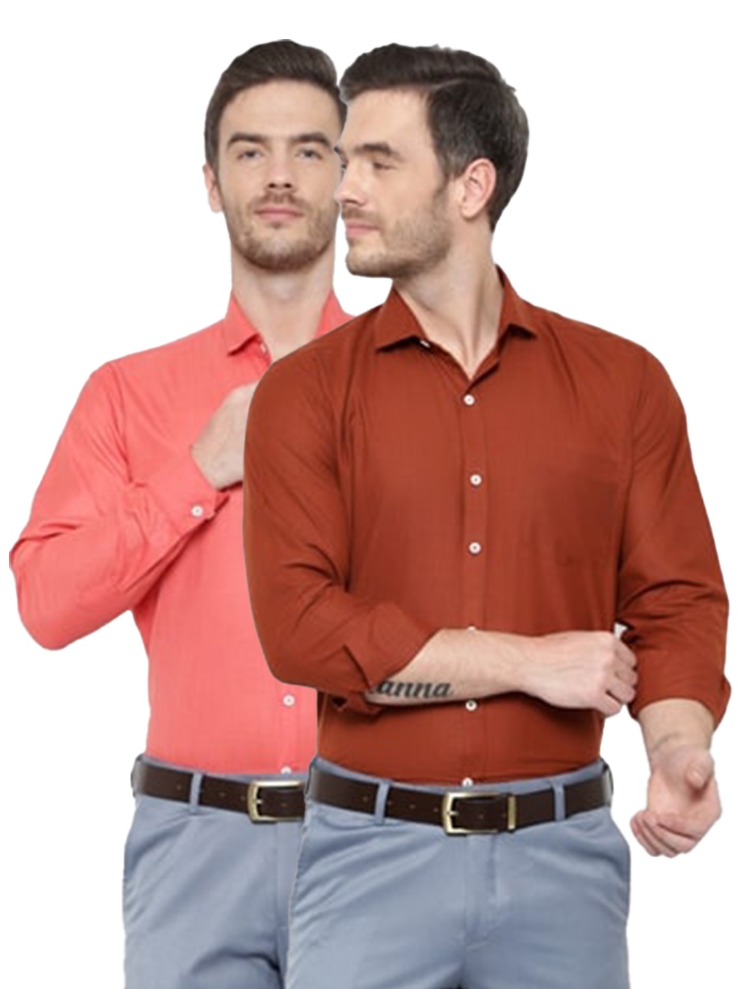 

Srey trends Men Orange Comfort Slim Fit Formal Shirt