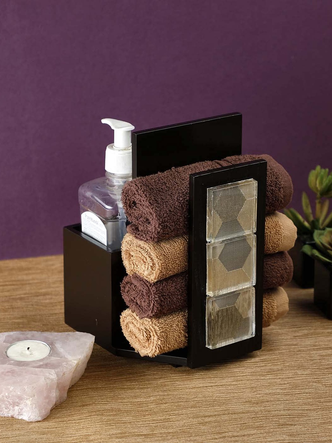 

COCKTAIL Brown Multi-Utility Wooden Holder Stand