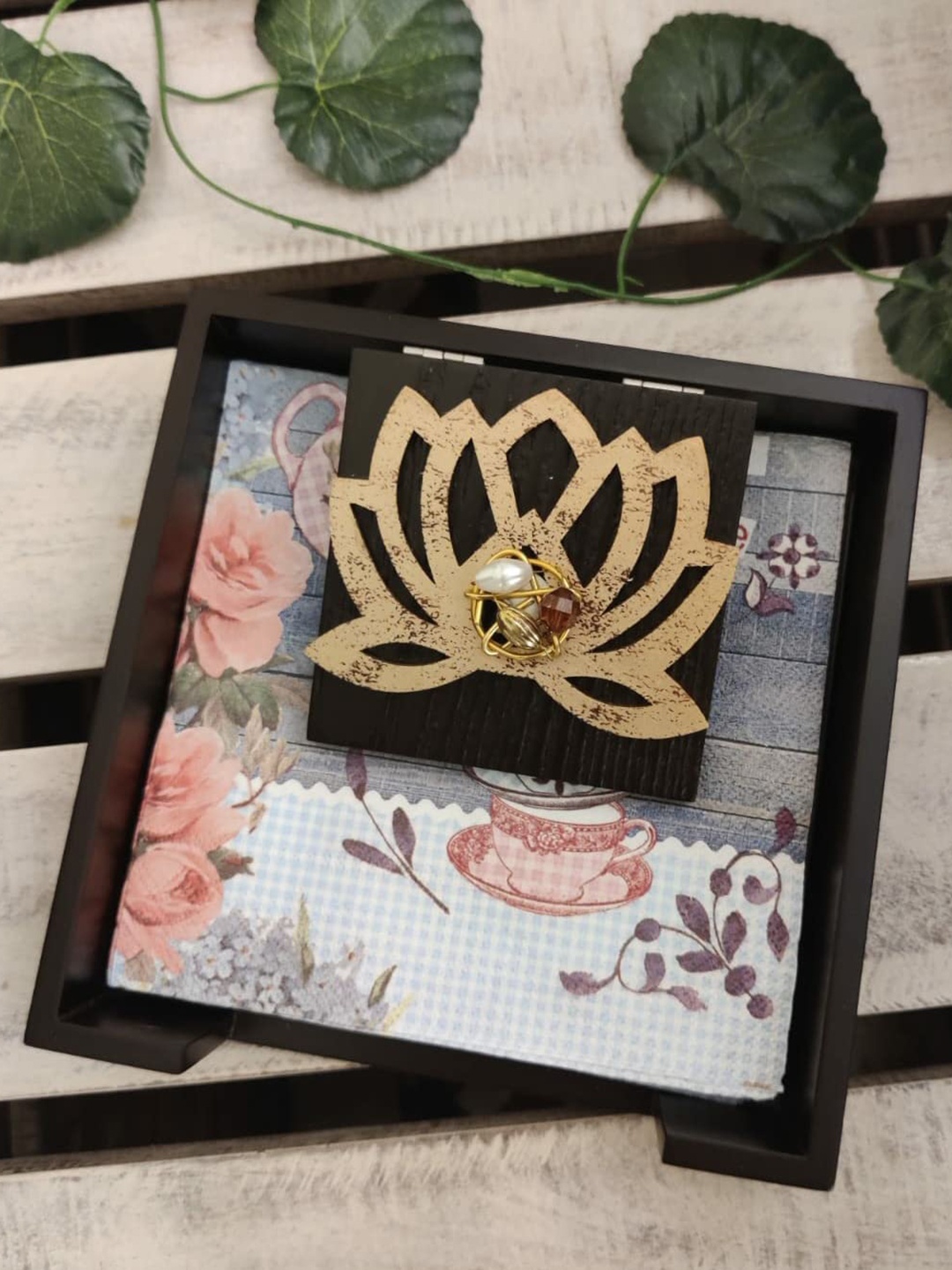 

COCKTAIL Brown Solid Wooden Napkin Box Holder