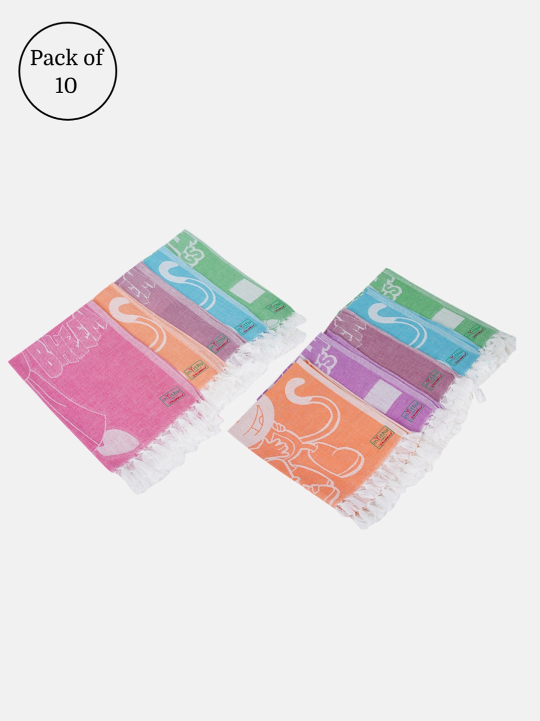 

Ramraj Kids Set of 10 Pure Cotton 120 GSM Towel Set, Pink