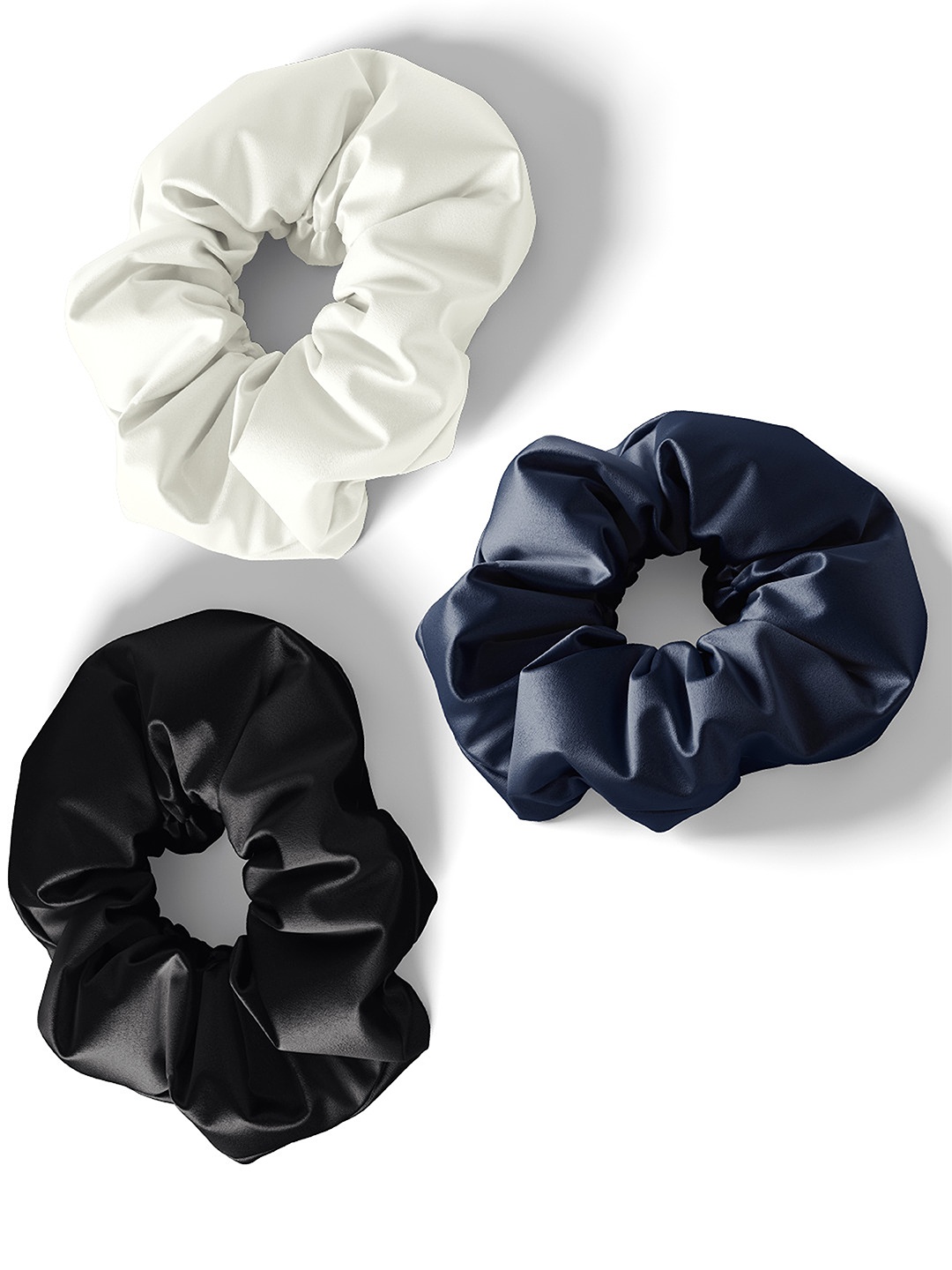 

Mueras Women Set of 3 Satin Scrunchies, Black