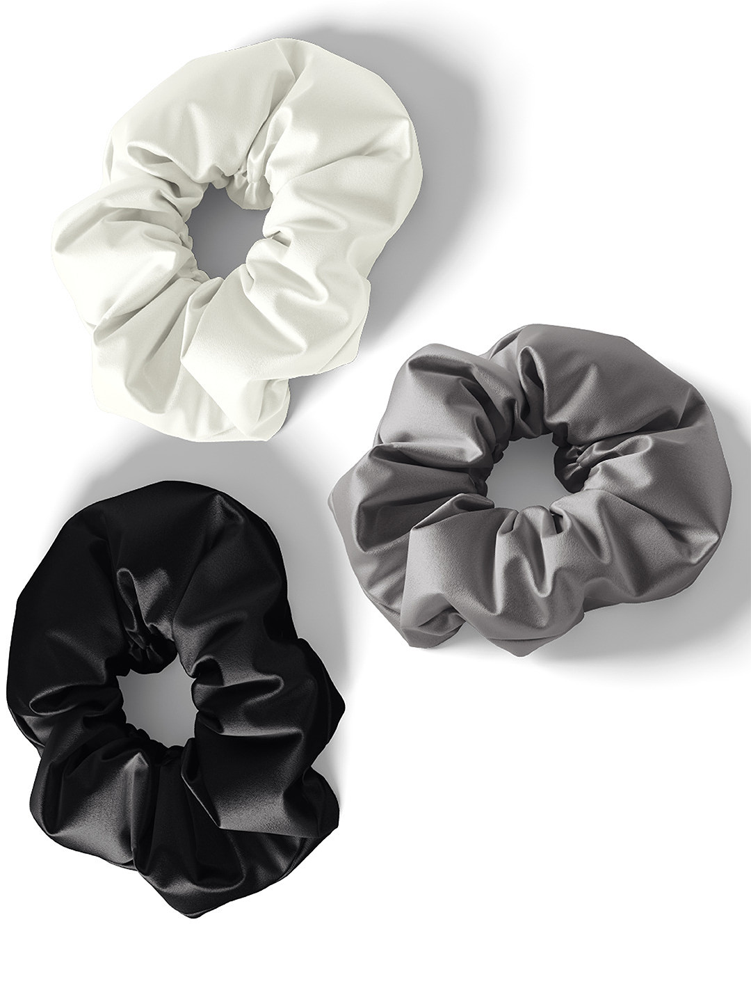 

Mueras Women Set of 3 Satin Scrunchies, Black