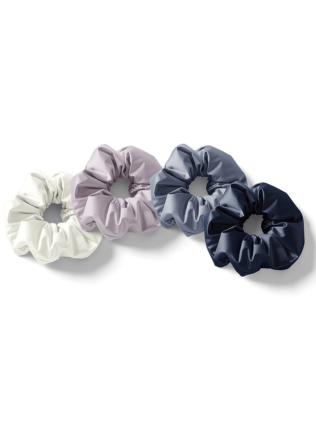 

Mueras Set of 4 Satin Scrunchies, White