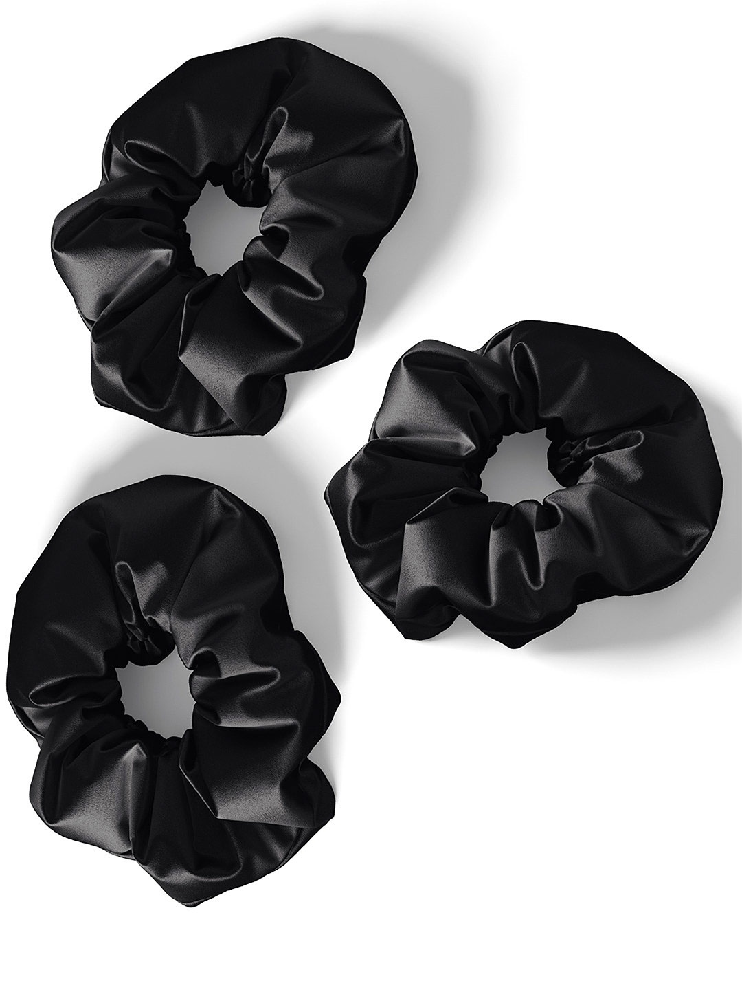 

Mueras Women Black Set of 3 Satin Scrunchies