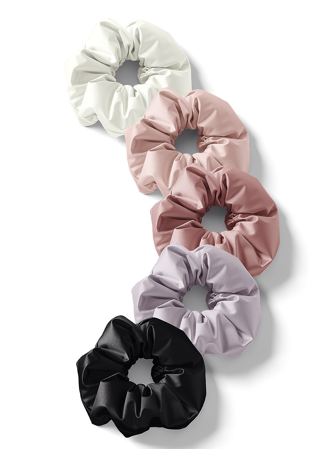 

Mueras Women Set of 5 Satin Scrunchies, White