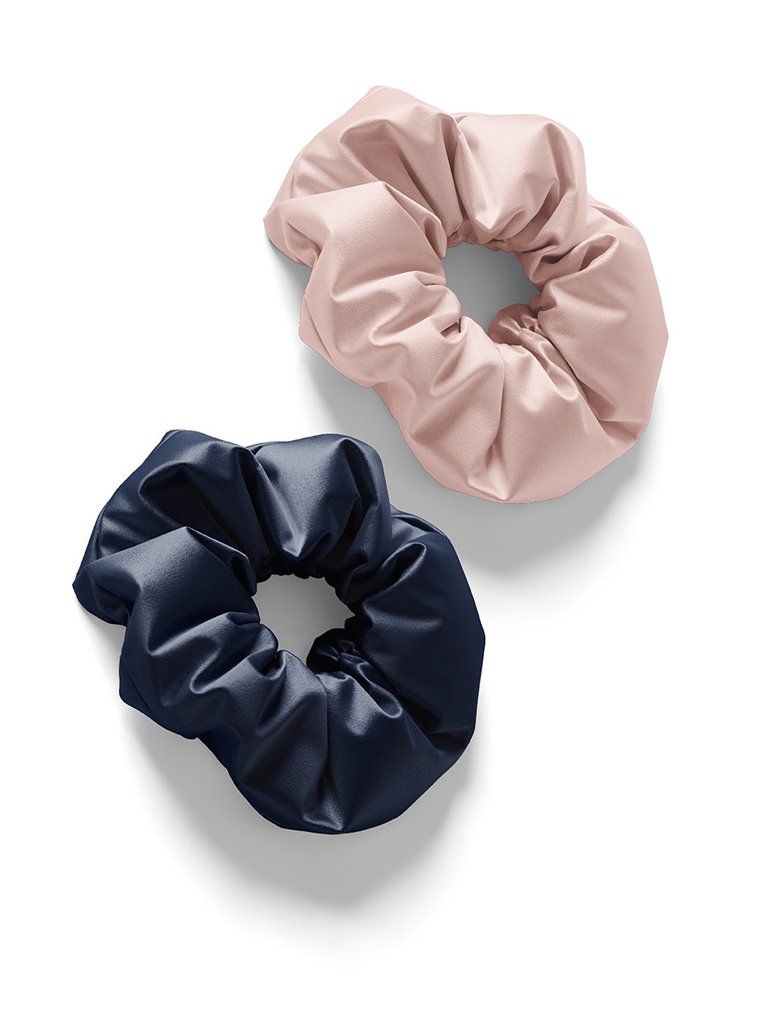 

Mueras Women Rose & Navy Blue Set of 2 Satin Scrunchies
