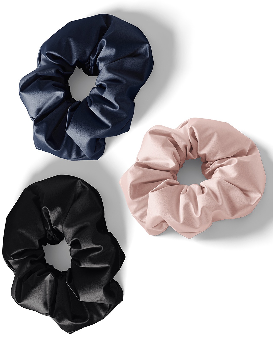 

Mueras Set of 3 Satin Scrunchies, Black