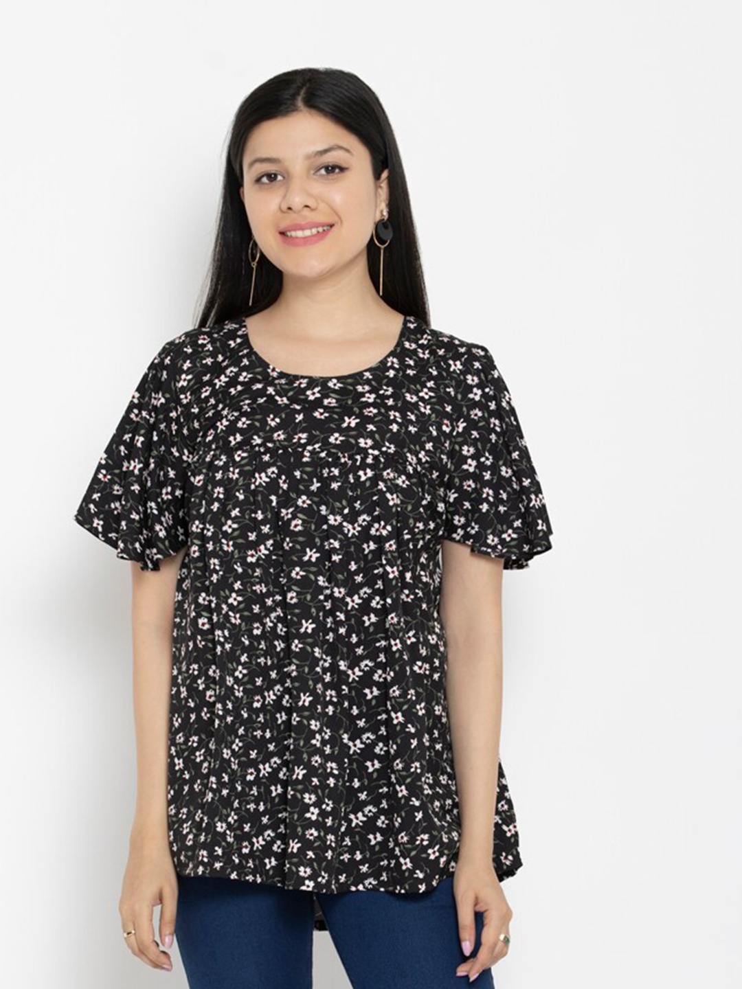 

EZIS FASHION Black & White Printed Tunic