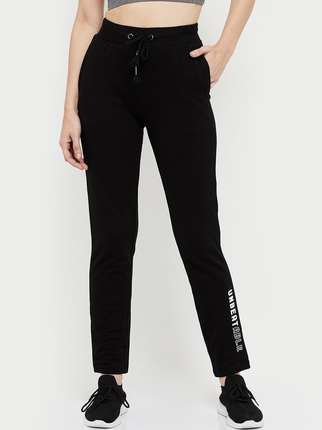 

max Women Black Solid Track Pants