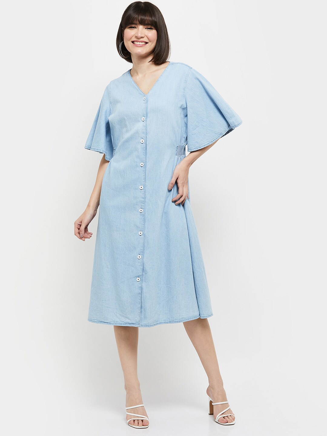 

max Blue A-Line Midi Dress