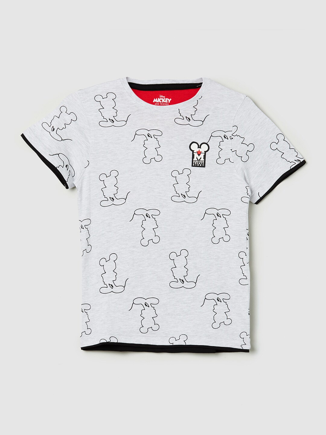 

max Boys Grey Printed T-shirt
