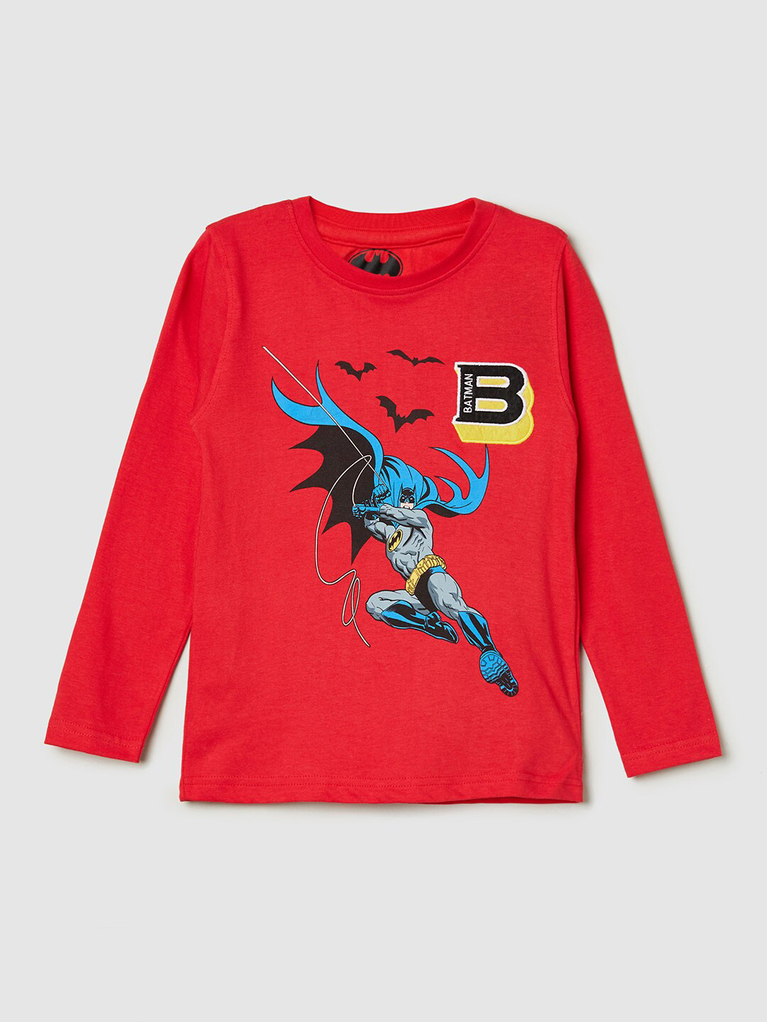 

max Boys Red Printed Applique T-shirt