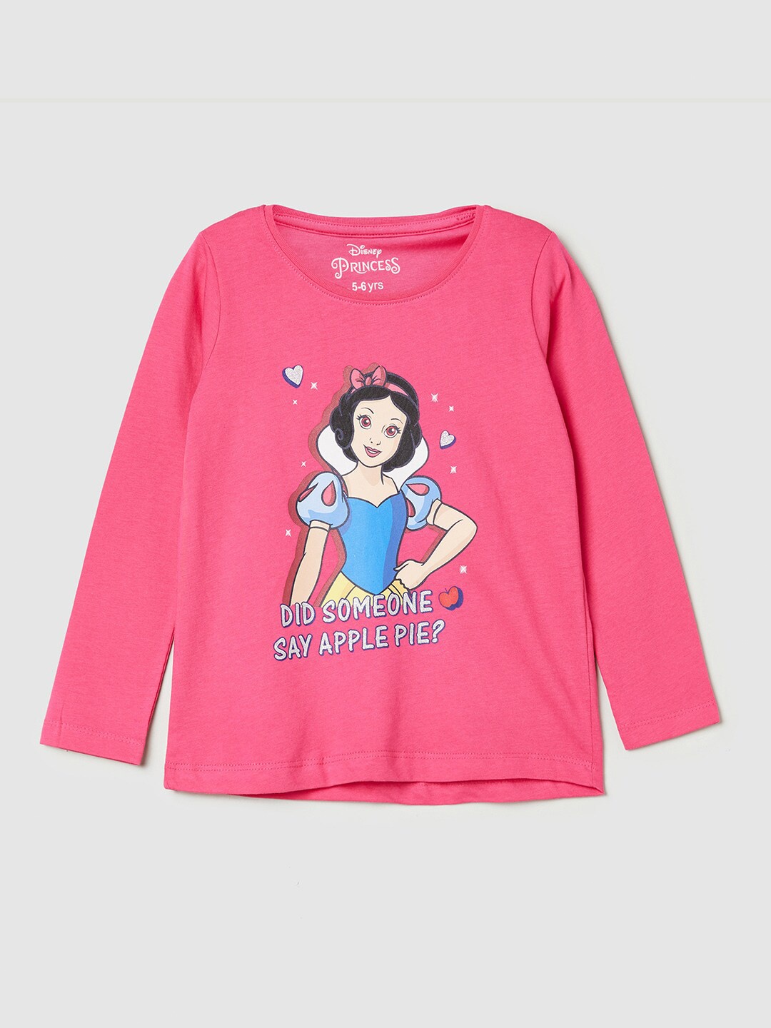 

max Girls Fuchsia Printed Applique T-shirt