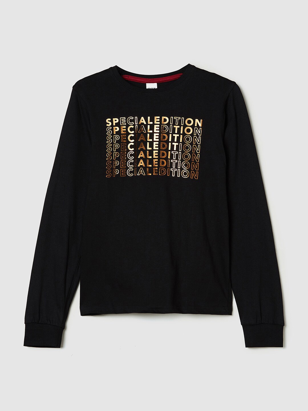 

max Boys Black Printed T-shirt