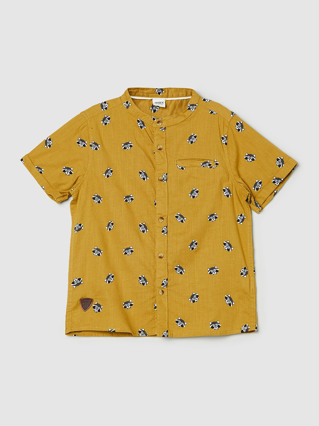 

max Boys Yellow Printed Casual Shirt