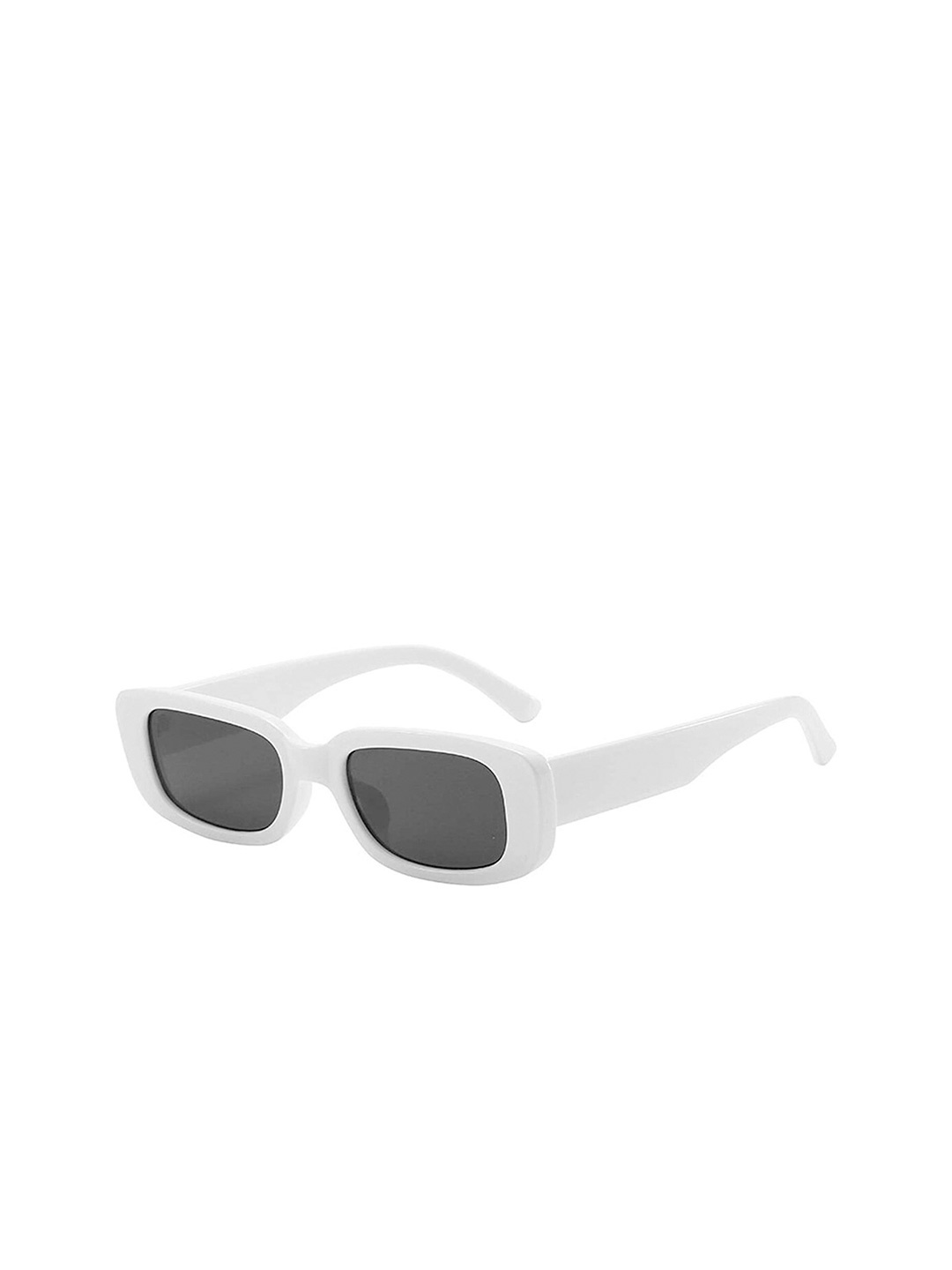 

PHENOMENAL Unisex Black Lens & White Rectangle Sunglasses