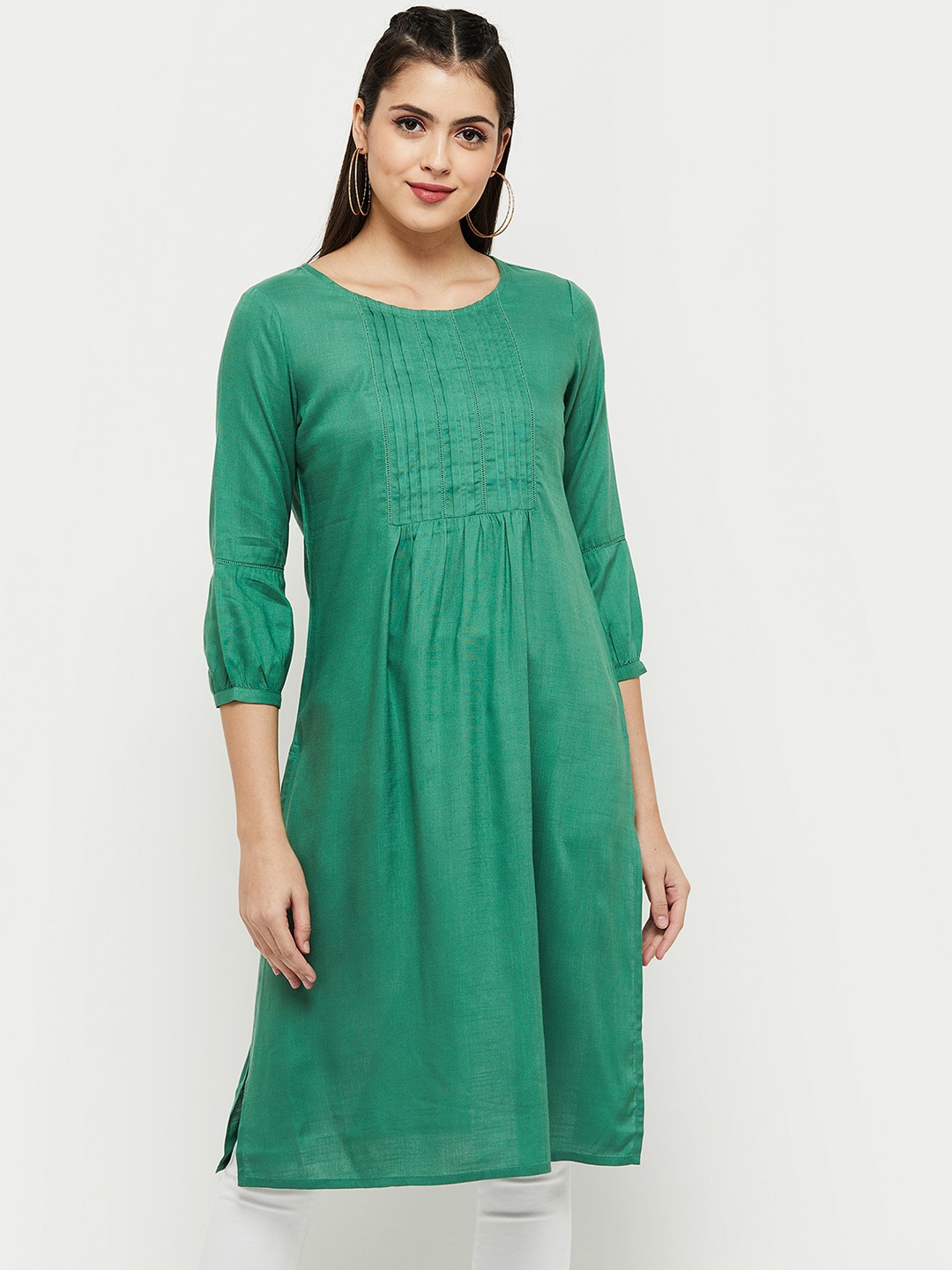 

max Women Green Kurta