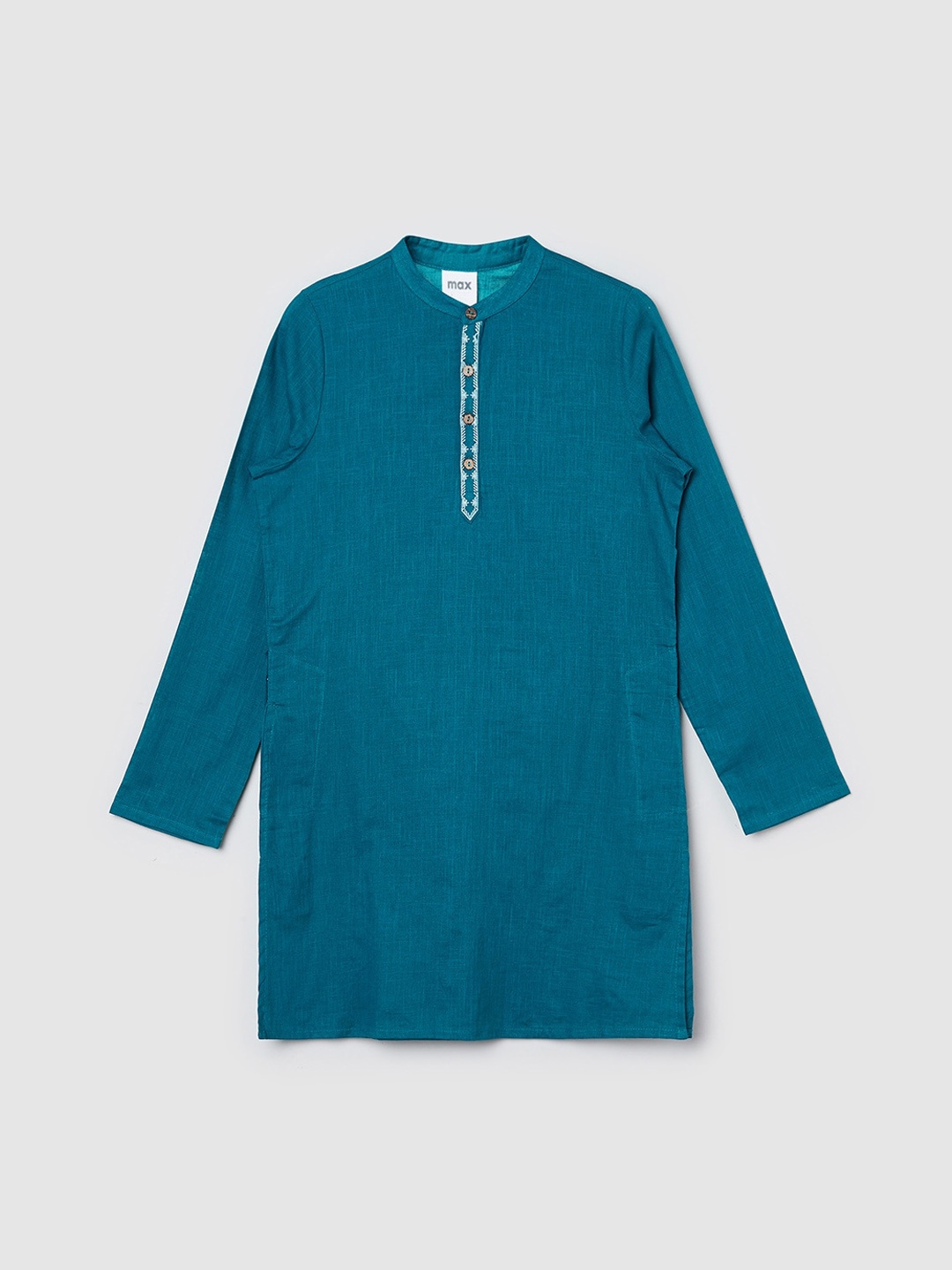

max Boys Blue Flared Sleeves Thread Work Kurta