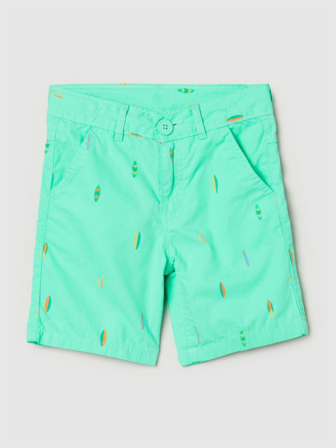 

max Boys Green Conversational Printed Shorts