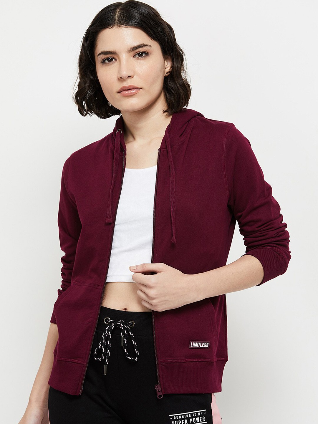 

max Women Purple Floral Longline Tailored Jacket with Patchwork