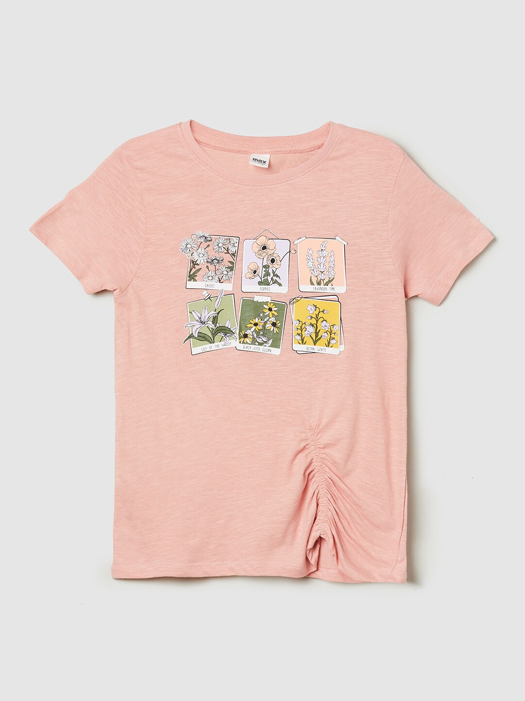 

max Peach-Coloured Print Top