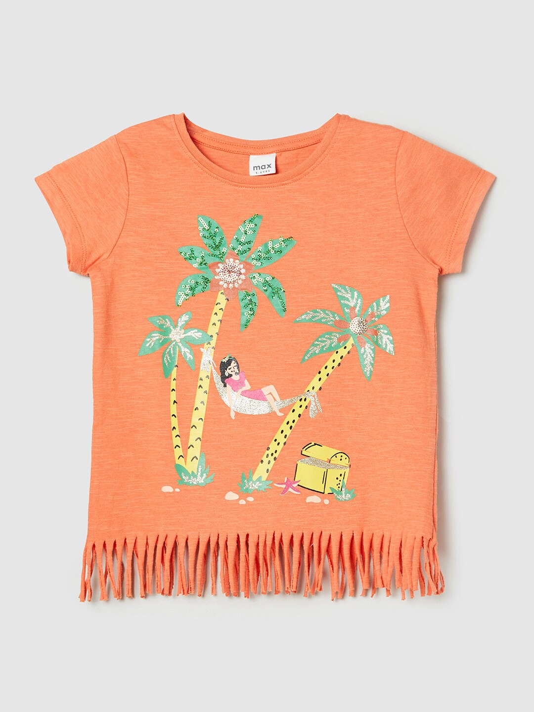 

max Orange Print Top