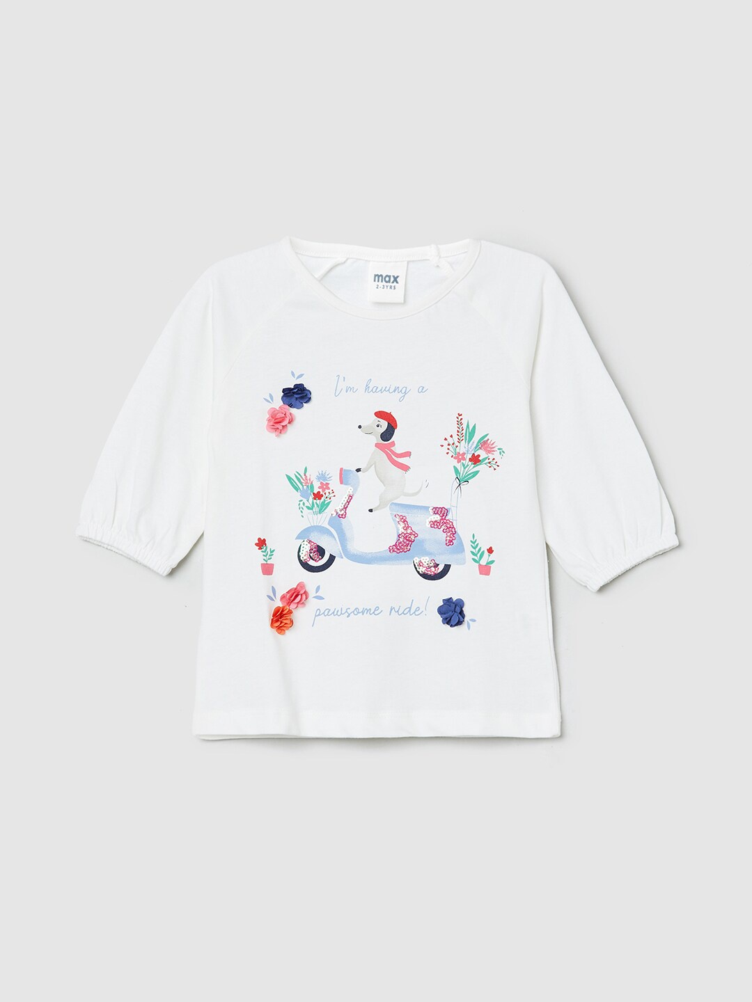

max Beige Print Top