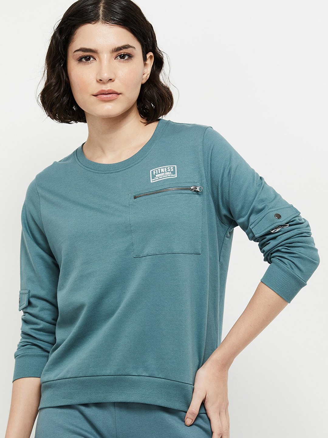 

max Women Green Sweatshirt