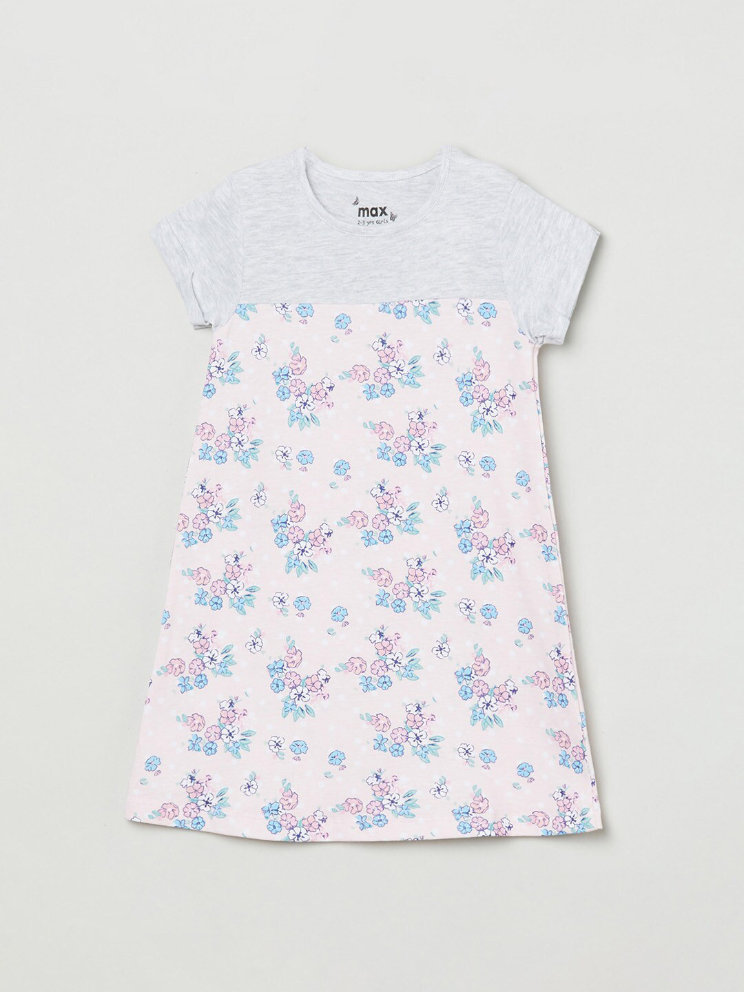 

max Pink Floral A-Line Dress