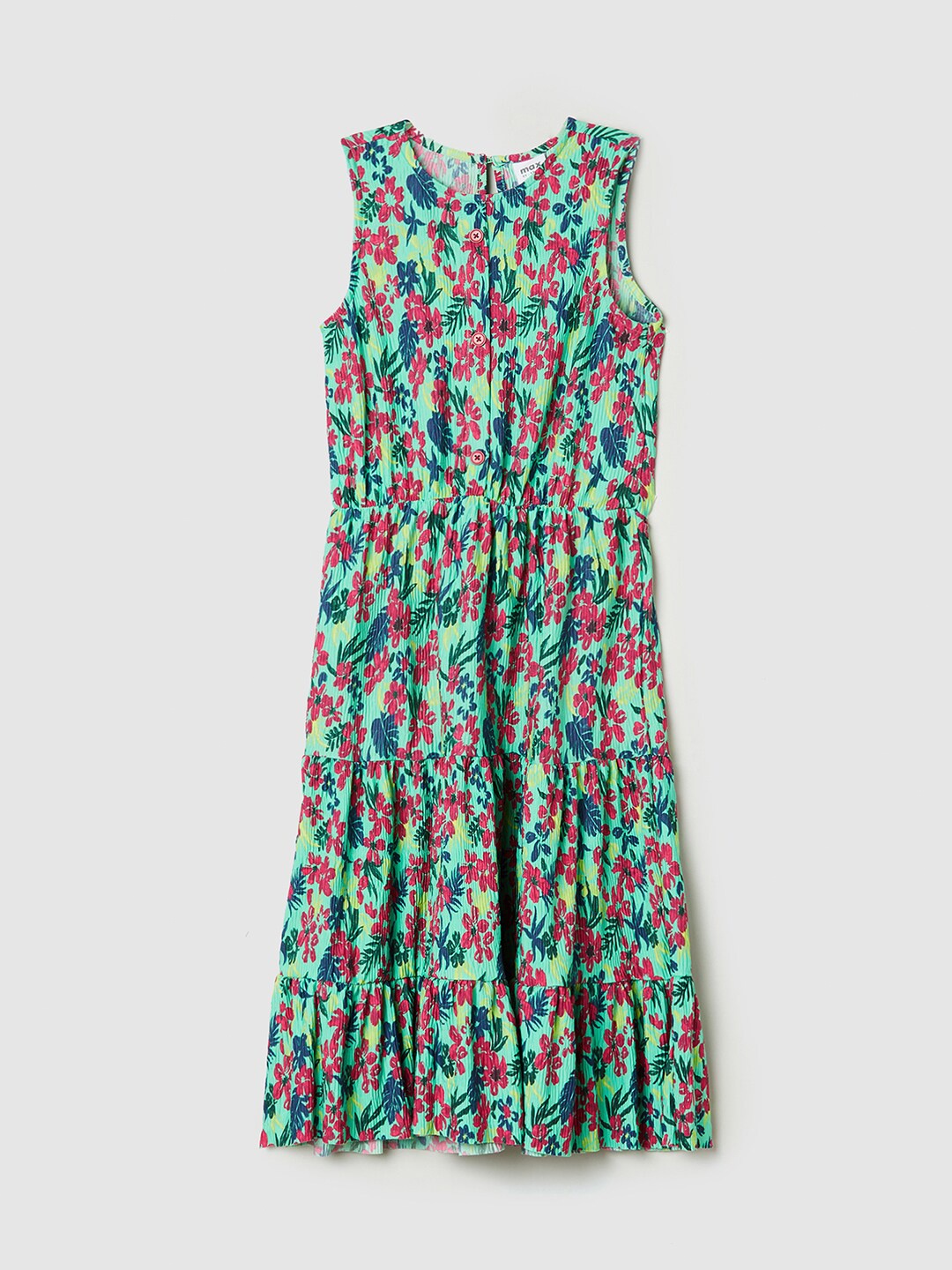 

max Green Floral A-Line Dress