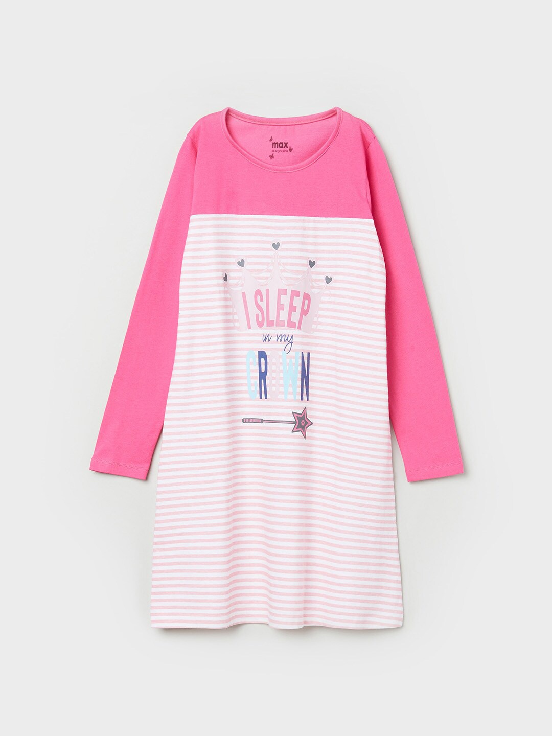 

max Beige Striped T-shirt Dress