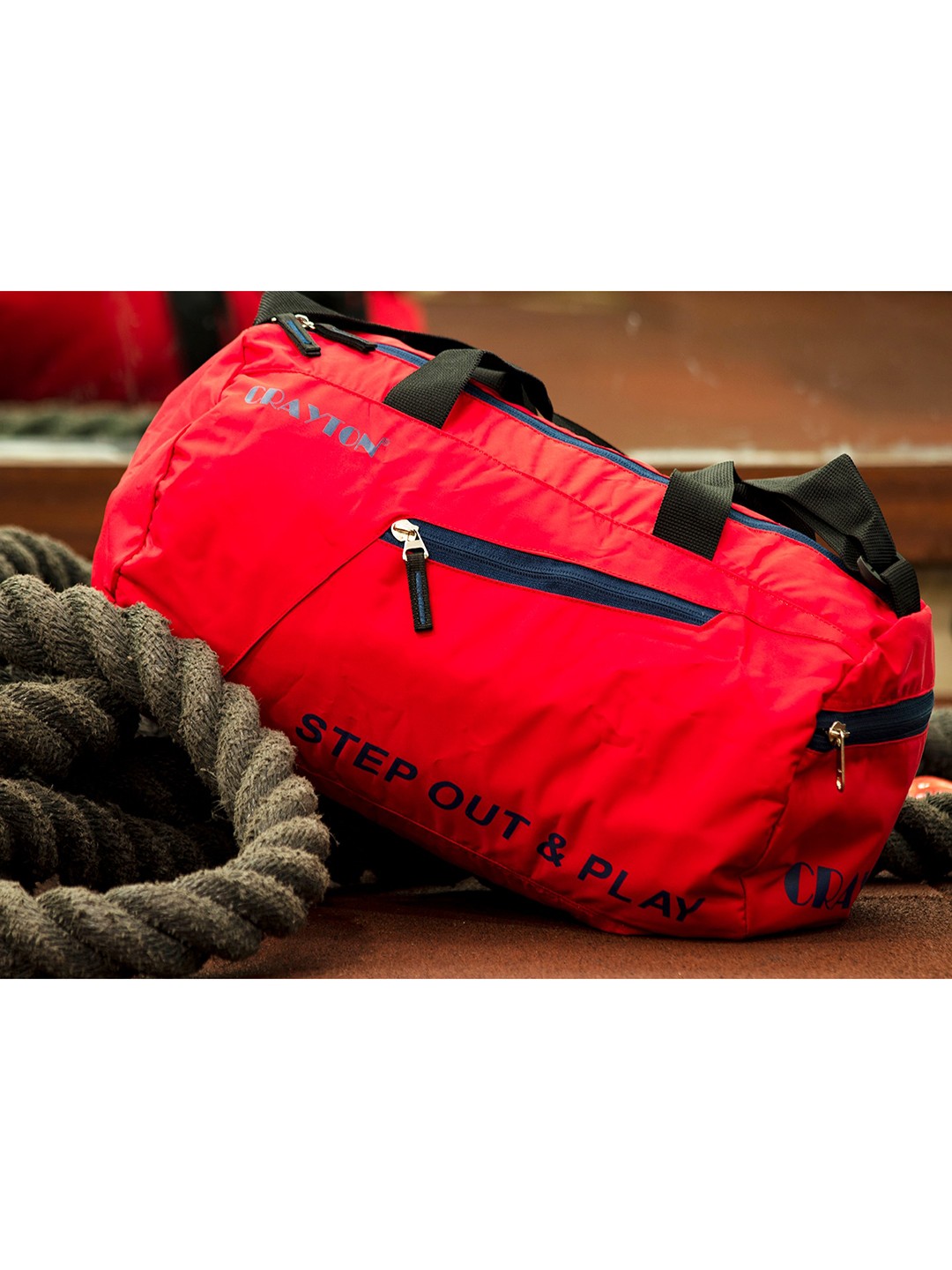 

CRAYTON Red & Black Solid Duffel Bag