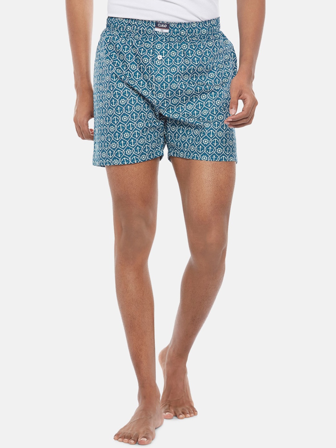 

Ajile by Pantaloons Men Navy Blue & White Printed Pure Cotton Boxers 110118521NAVY