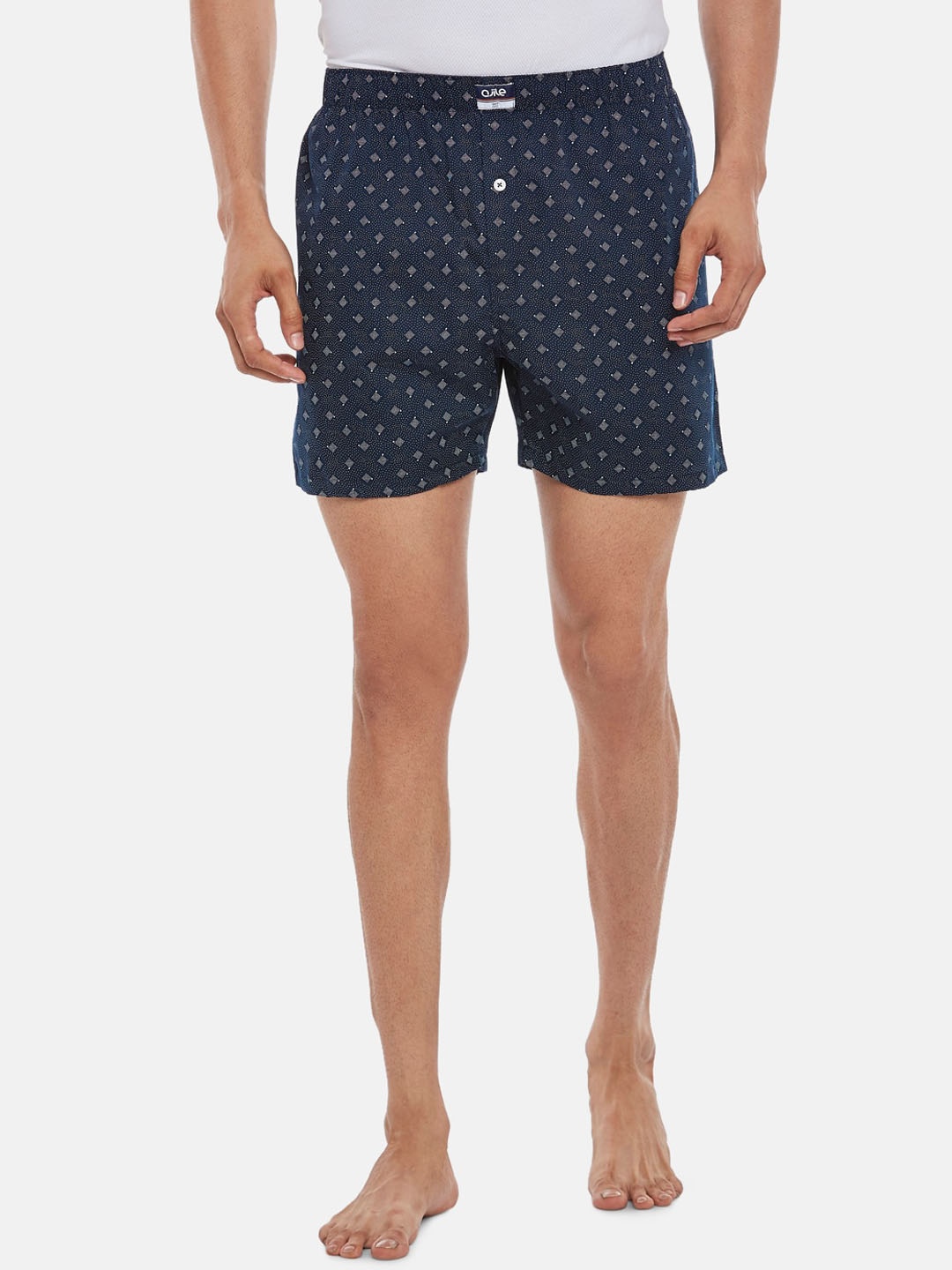 

Ajile by Pantaloons Men Navy Blue & White Printed Pure Cotton Boxers 110118329NAVY