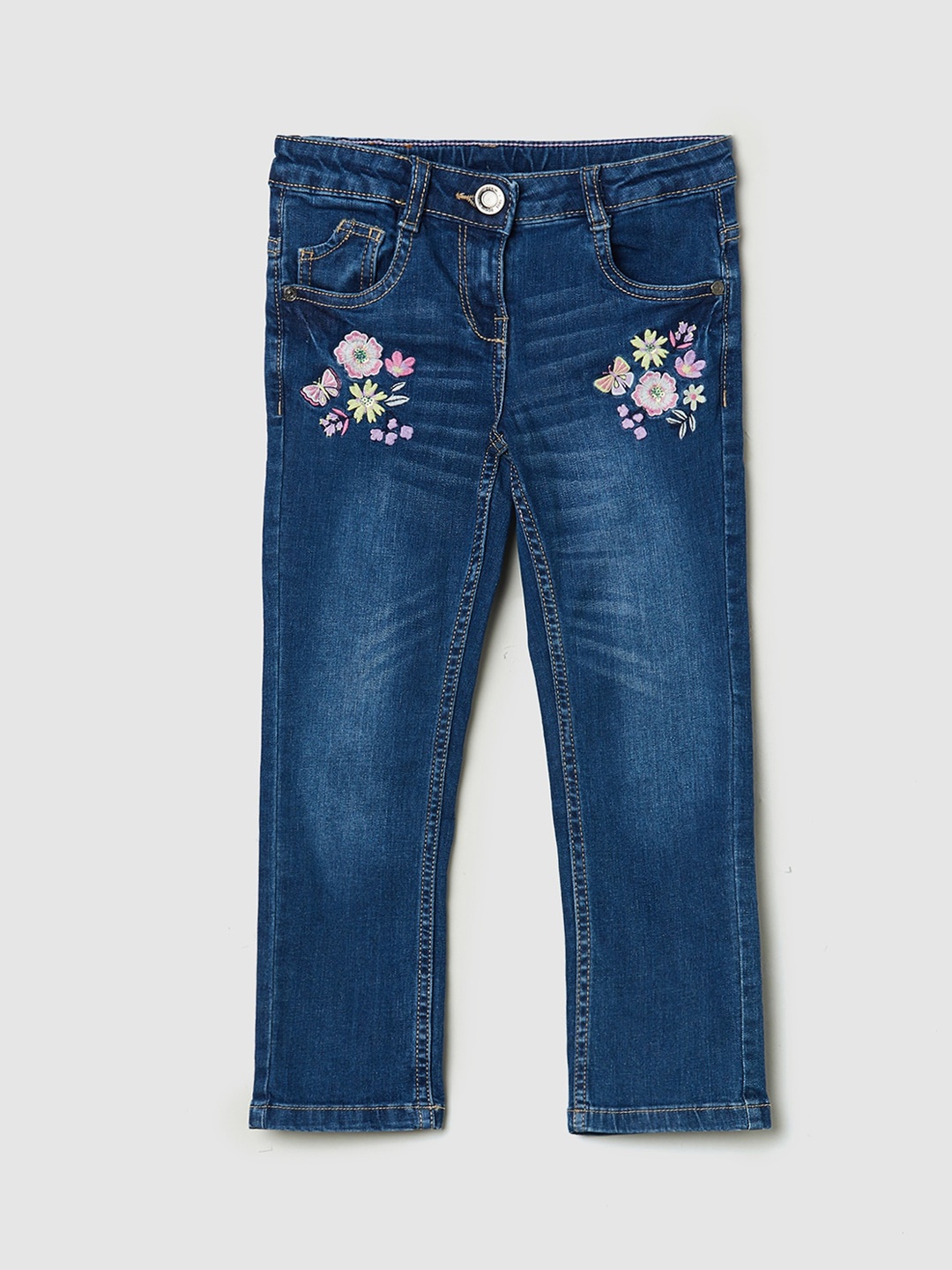 

max Girls Blue Slim Fit Light Fade Jeans