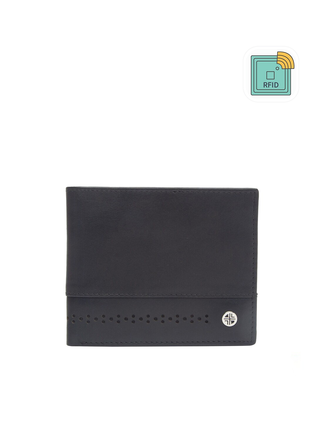 

Carlton London Men Black & Pink Leather Two Fold Wallet