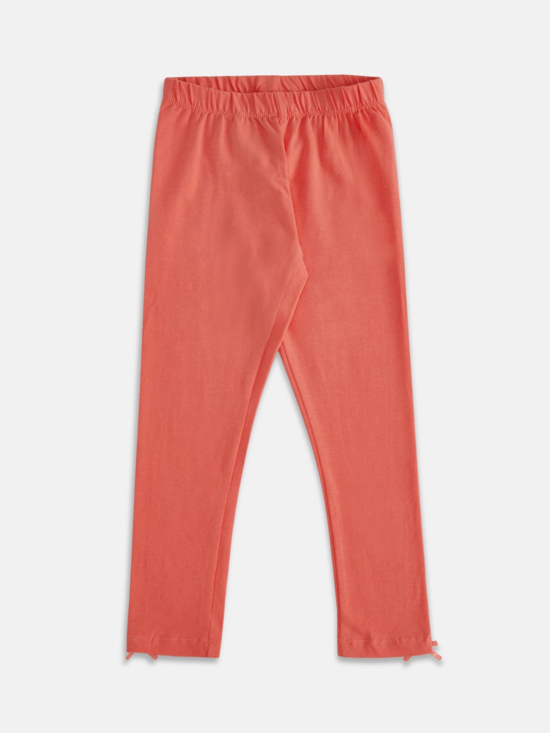 

Pantaloons Junior Girls Coral Orange Solid Leggings
